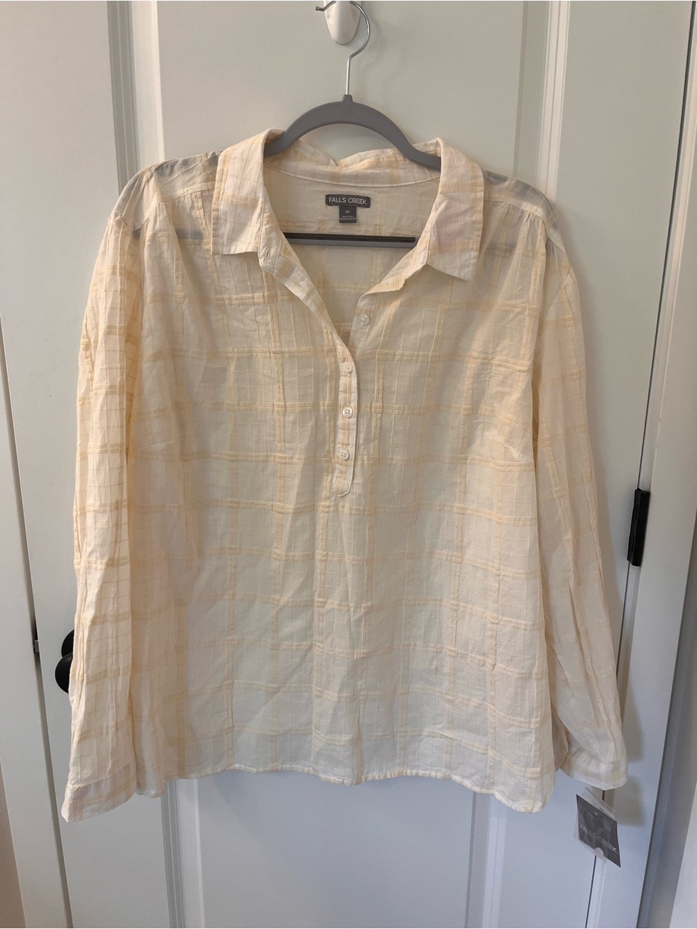Falls Creek Cream Button-Front Lightweight Tunic NWT